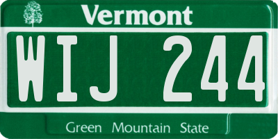 VT license plate WIJ244