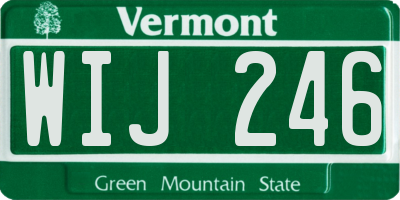VT license plate WIJ246