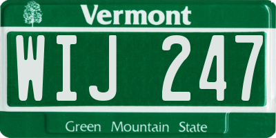 VT license plate WIJ247