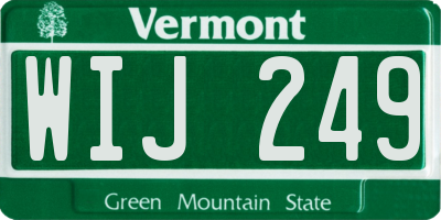 VT license plate WIJ249