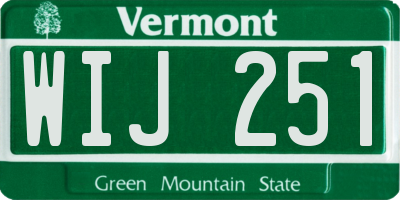 VT license plate WIJ251