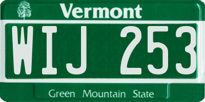 VT license plate WIJ253