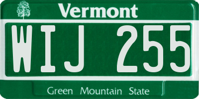 VT license plate WIJ255