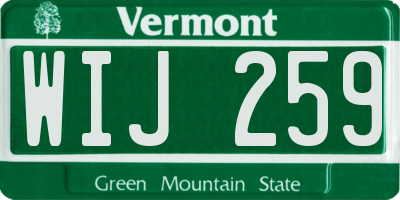 VT license plate WIJ259