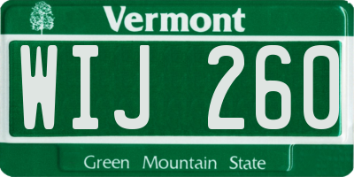 VT license plate WIJ260