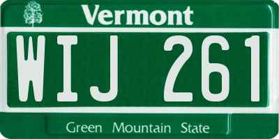 VT license plate WIJ261