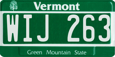VT license plate WIJ263