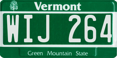 VT license plate WIJ264
