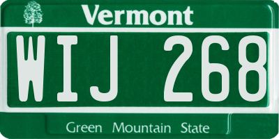 VT license plate WIJ268