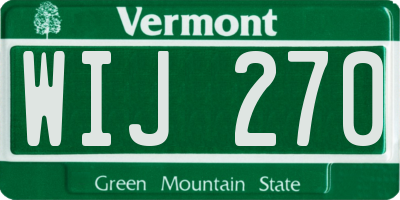 VT license plate WIJ270