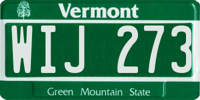 VT license plate WIJ273