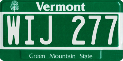 VT license plate WIJ277