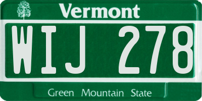 VT license plate WIJ278