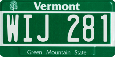 VT license plate WIJ281