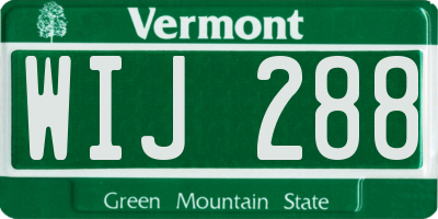 VT license plate WIJ288