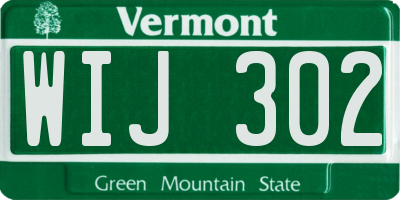 VT license plate WIJ302