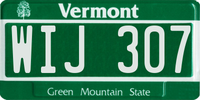 VT license plate WIJ307