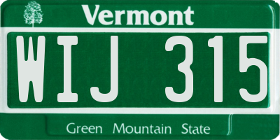 VT license plate WIJ315