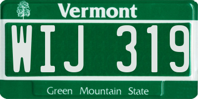 VT license plate WIJ319