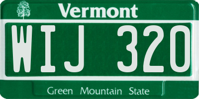VT license plate WIJ320
