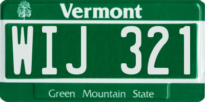 VT license plate WIJ321
