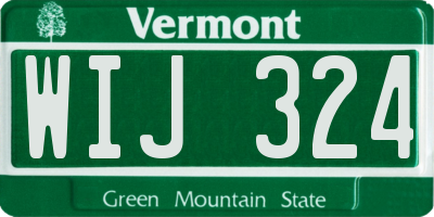 VT license plate WIJ324