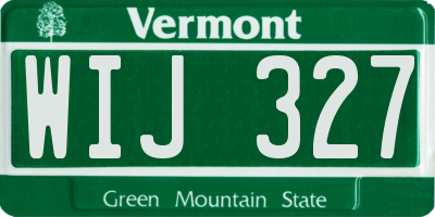 VT license plate WIJ327