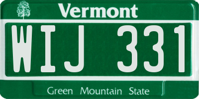 VT license plate WIJ331