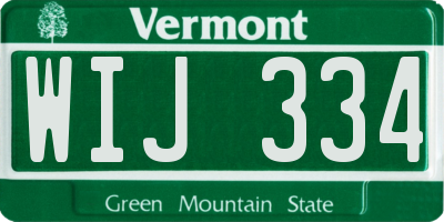 VT license plate WIJ334