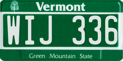 VT license plate WIJ336