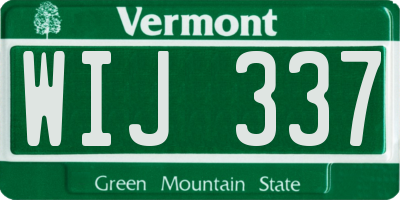 VT license plate WIJ337