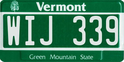 VT license plate WIJ339