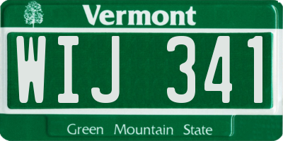 VT license plate WIJ341