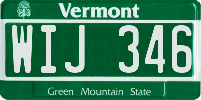 VT license plate WIJ346