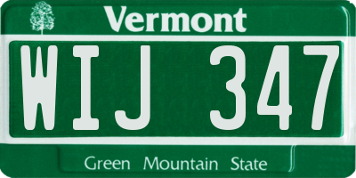 VT license plate WIJ347