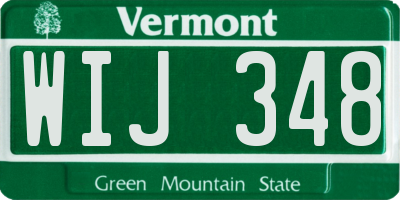 VT license plate WIJ348