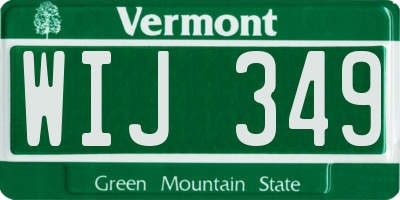 VT license plate WIJ349