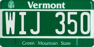 VT license plate WIJ350
