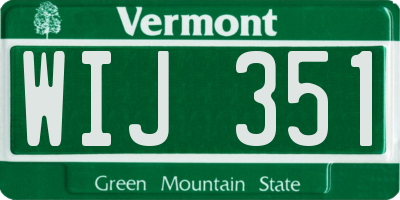 VT license plate WIJ351
