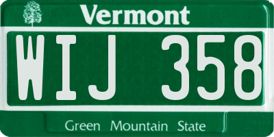 VT license plate WIJ358