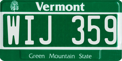VT license plate WIJ359