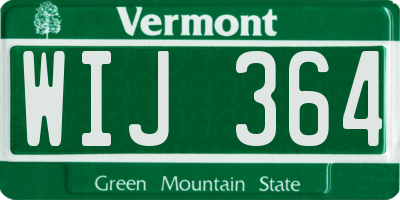 VT license plate WIJ364