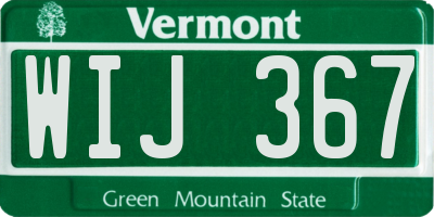 VT license plate WIJ367