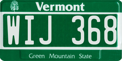 VT license plate WIJ368