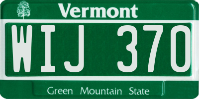VT license plate WIJ370