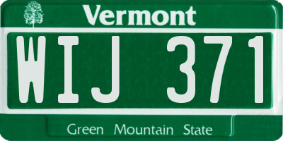 VT license plate WIJ371