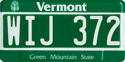 VT license plate WIJ372