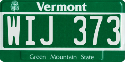 VT license plate WIJ373