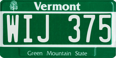 VT license plate WIJ375