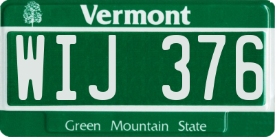 VT license plate WIJ376